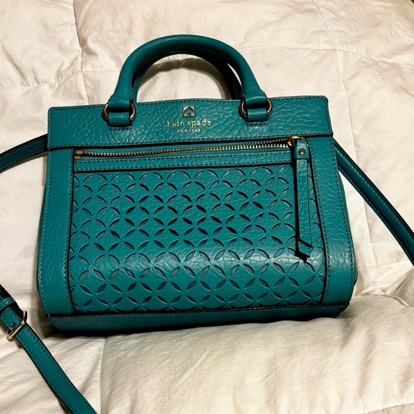 kate spade Handbags - Kate Spade Turquoise Satchel Perri Lane Romy NWOT